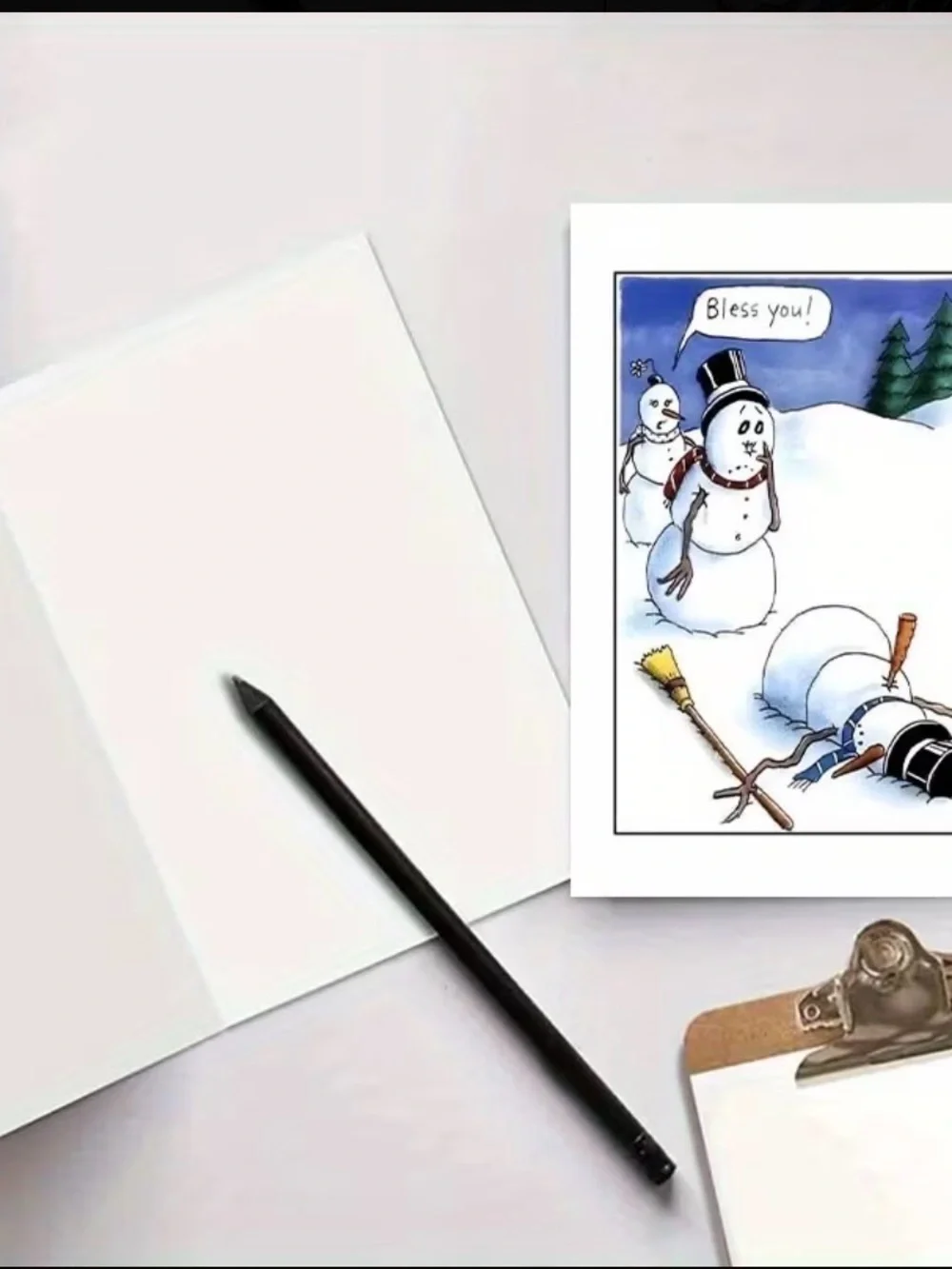 Funny Holiday Snowman Greeting Card